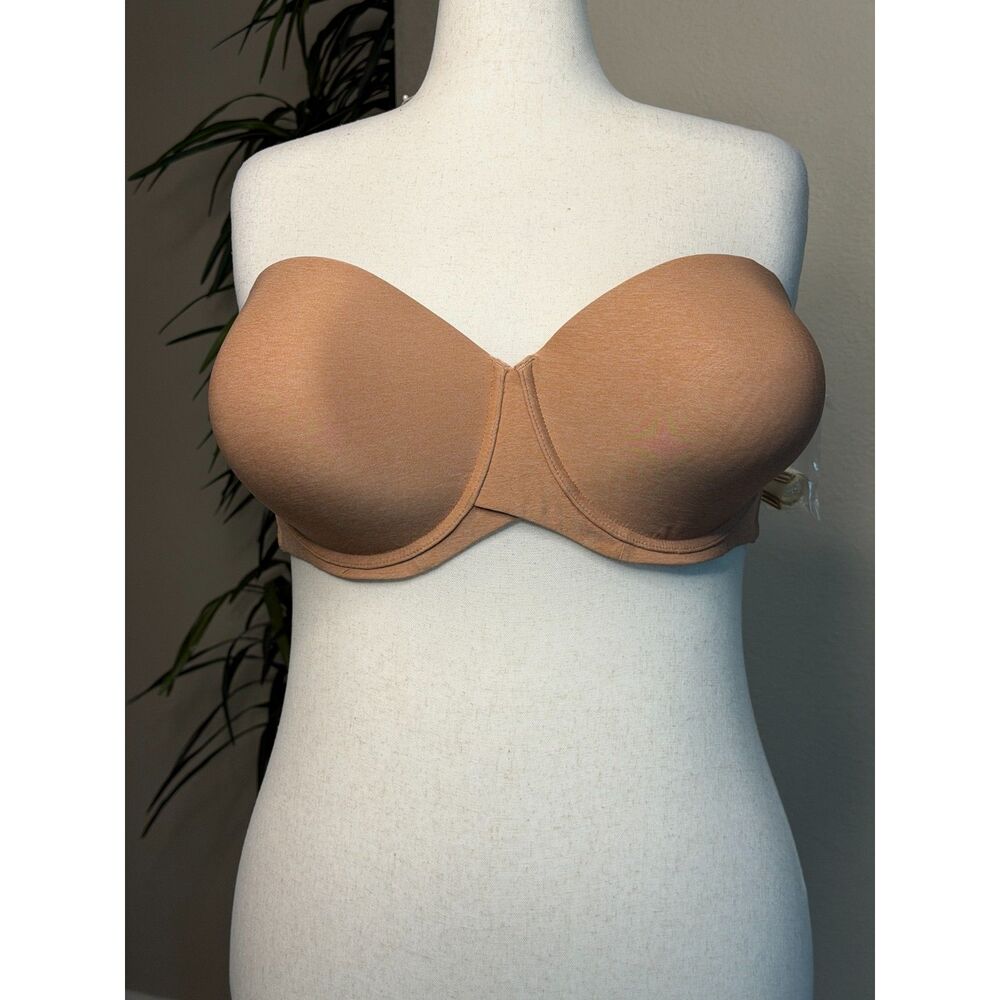 Meleneca Cappuccino Heather Strapless Bra 44E with Convertible Straps